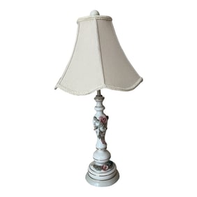 Vintage 1970s Shabby Chic Floral Lamp