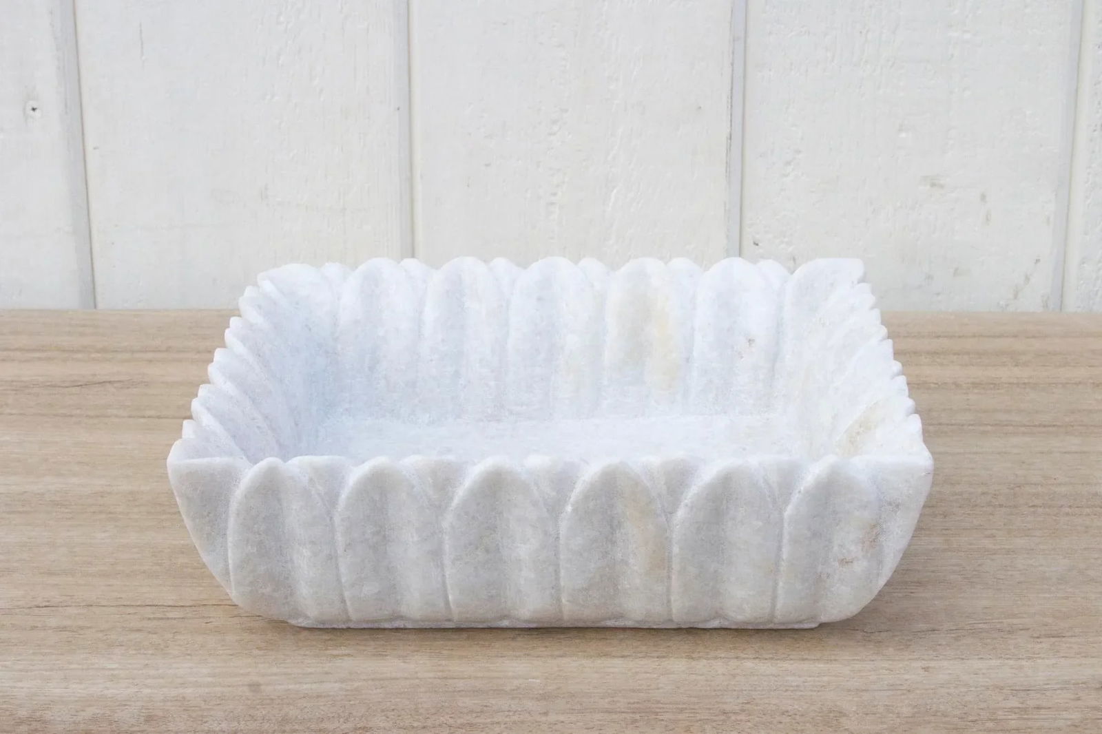 Rectangular Carved Marble Vase - 3