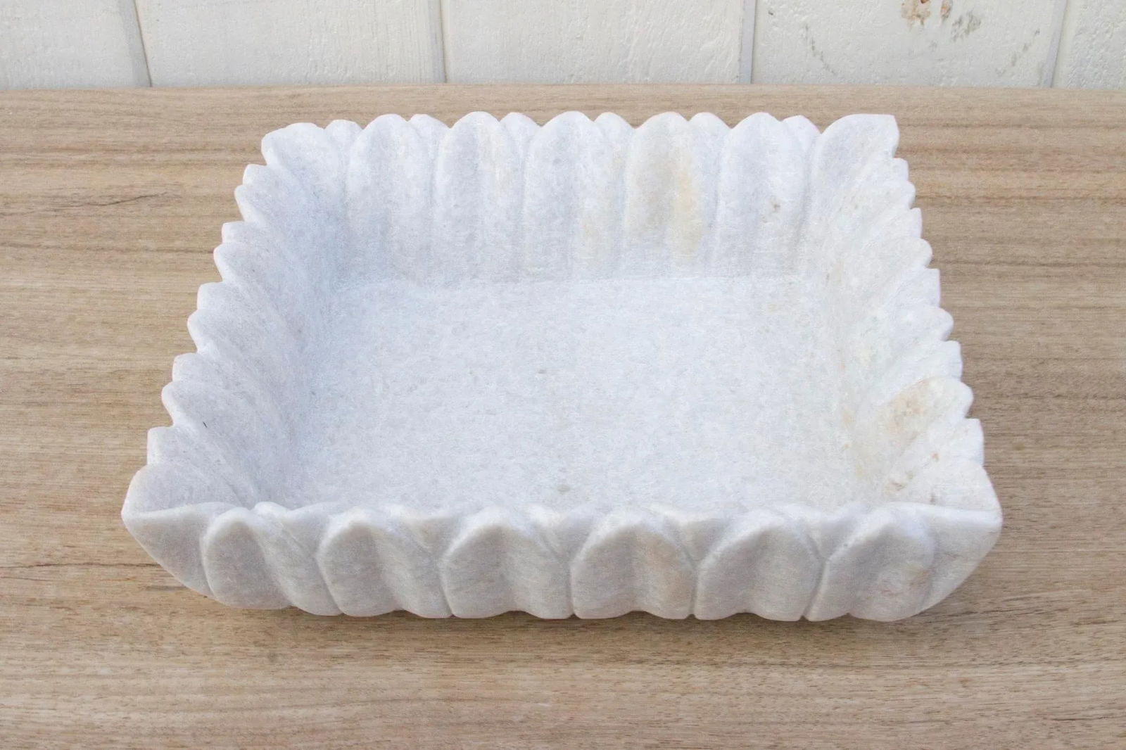 Rectangular Carved Marble Vase - 4