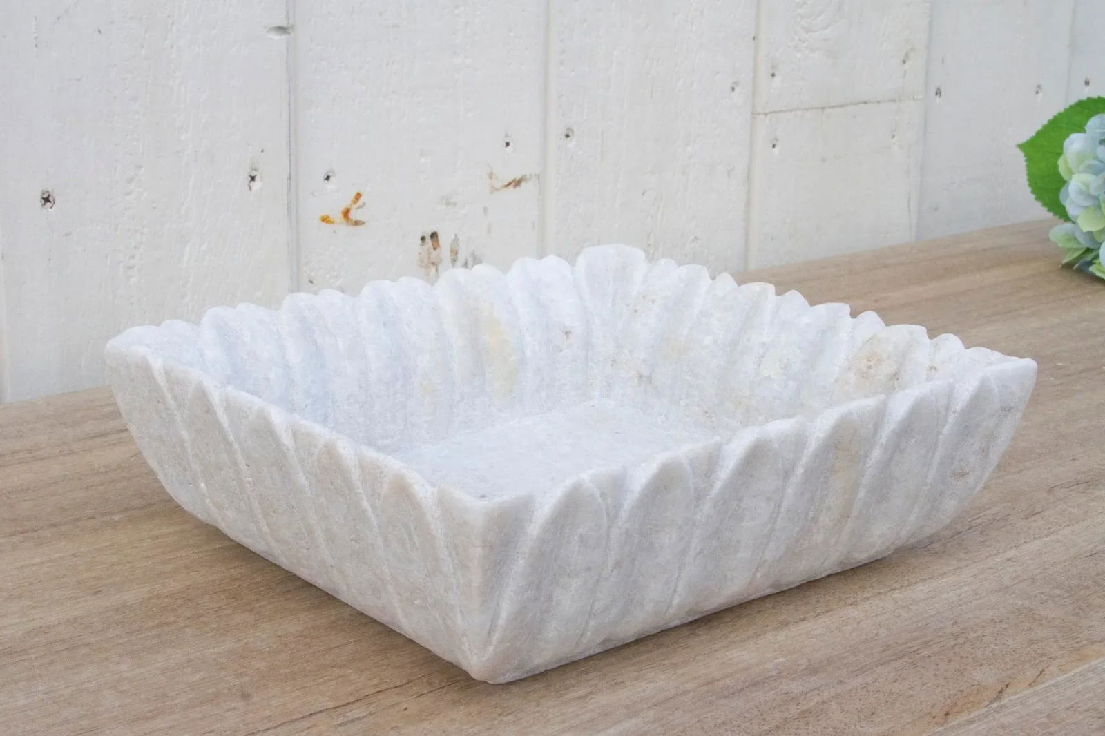 Rectangular Carved Marble Vase - 6