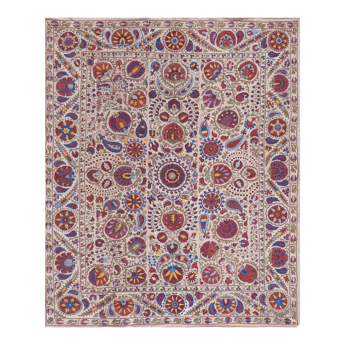 Silk Suzani Wall Hanging Decor 8'2'' X 9'10'' (1 of 13)