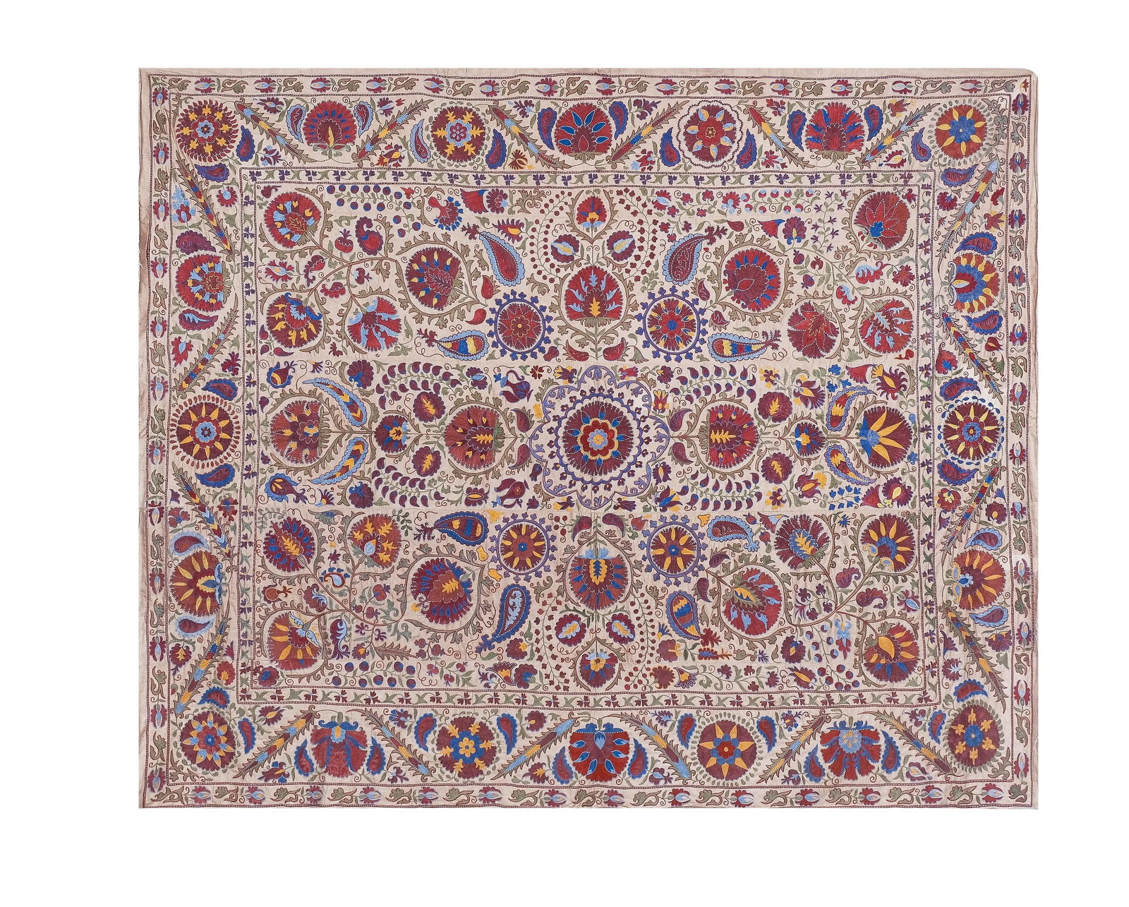 Silk Suzani Wall Hanging Decor 8'2'' X 9'10'' - 2