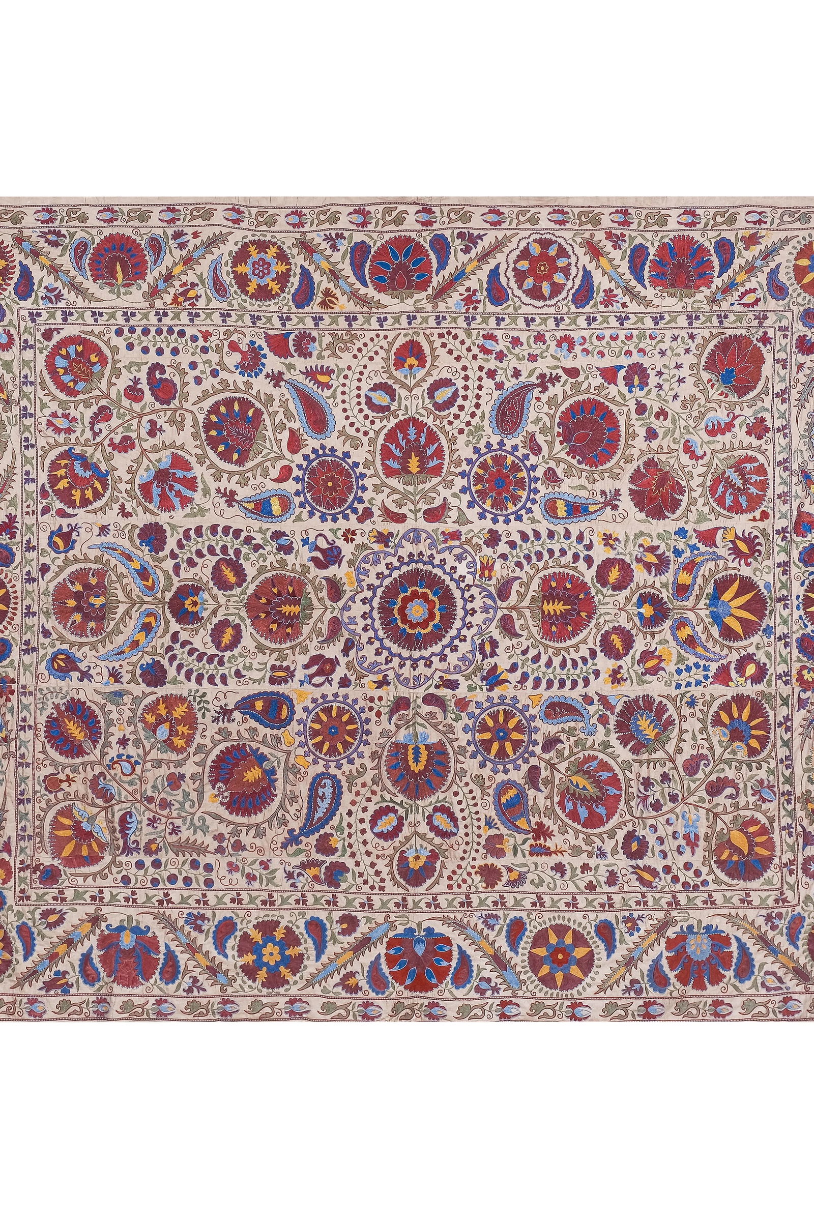 Silk Suzani Wall Hanging Decor 8'2'' X 9'10'' - 5