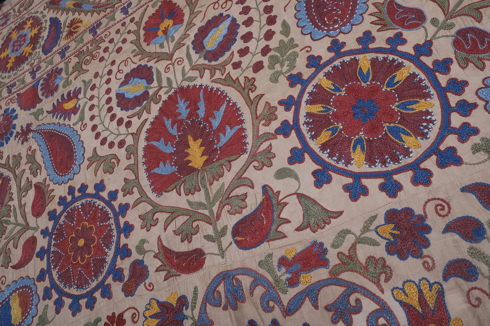 Silk Suzani Wall Hanging Decor 8'2'' X 9'10'' - 7