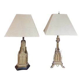 Pair of French Gothic Table Lamps