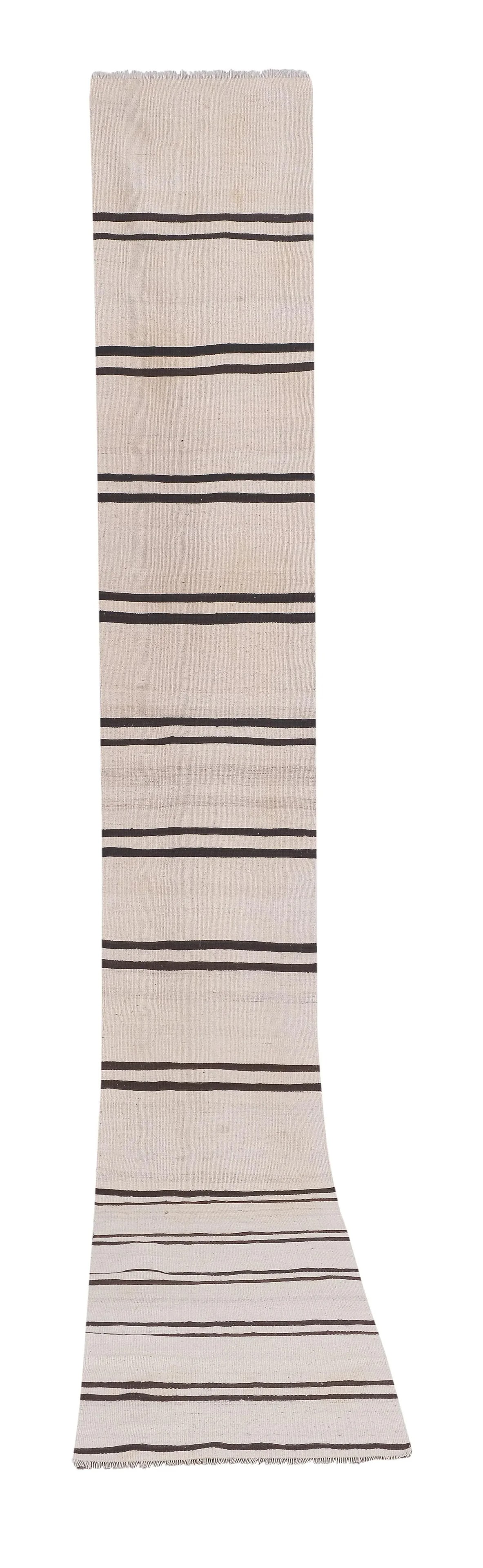 1960s Vintage Organic Turkish Hemp Kilim Runner 2'1'' X 15' - 12