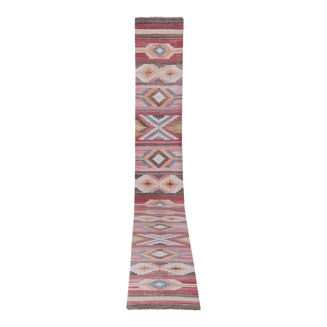 1960s Vintage Turkish Long Kilim Runner 2'6'' X 21'8'': Vintage Turkish Long Kilim Runner 2'6'' X 21'8'' 29.5'' x 259.8'' / 75 x 660 cm Hand woven with high quality pure wool Excellent condition From TURKEY Works well with all styles of home decor-adds 