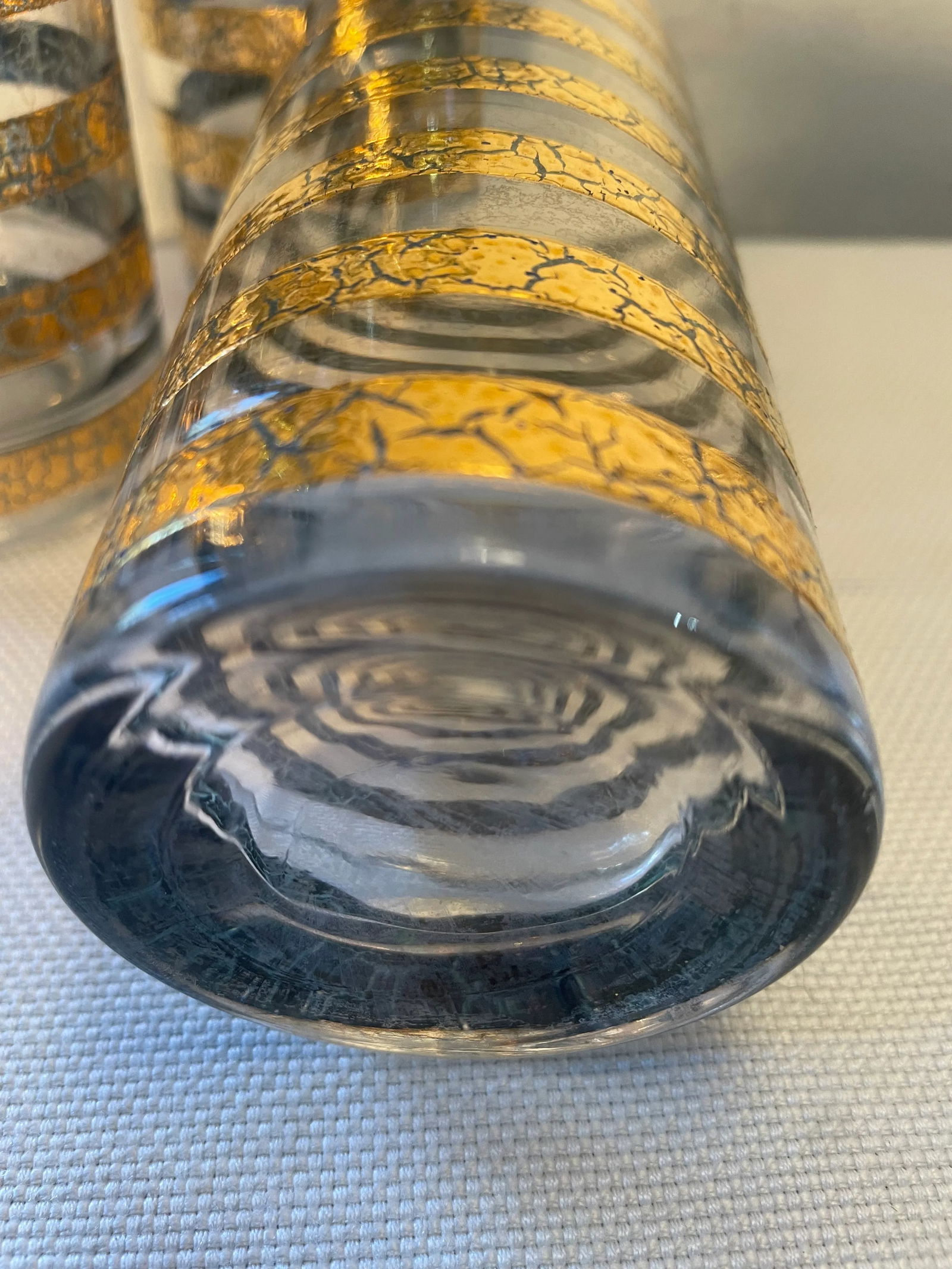 1960's Culver "Regiment" Green and Gold Highball Glasses - a Set of 4 - 5