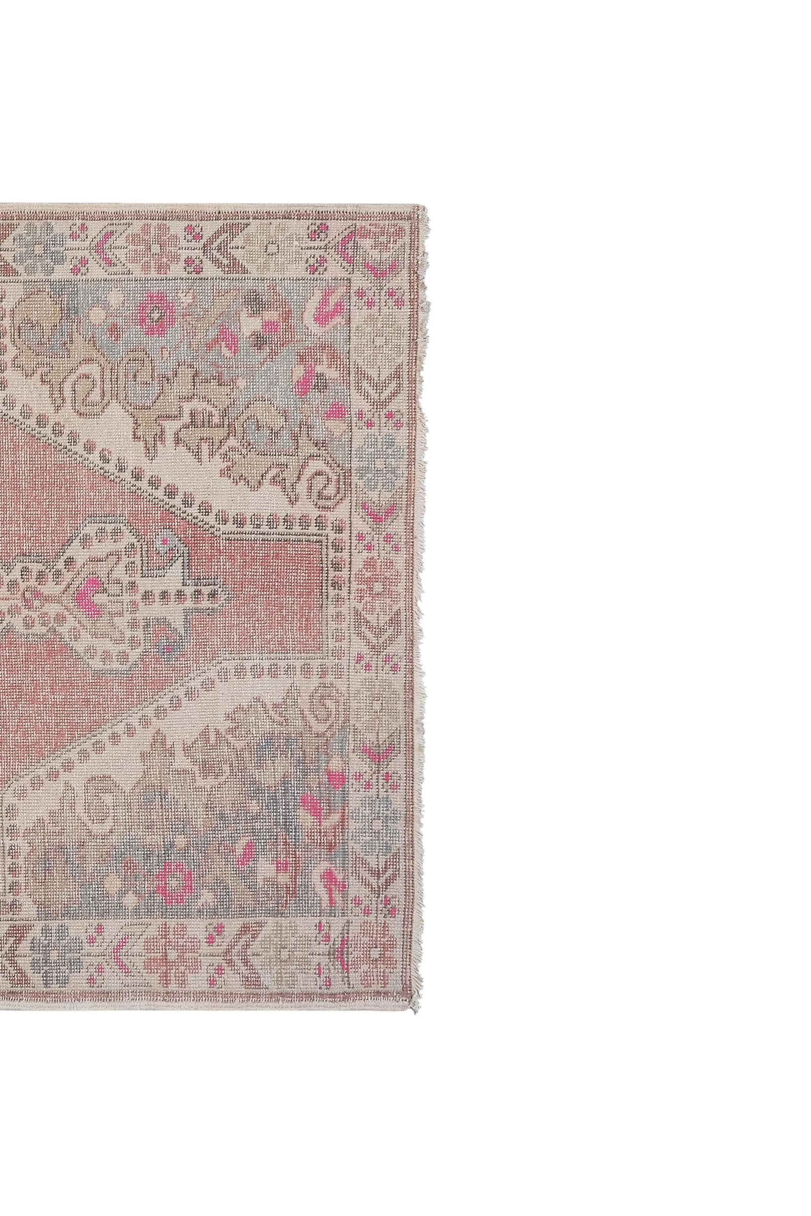 1960s Vintage Faded Turkish Kemerhisar Rug 4'7'' X 7'5'' - 3