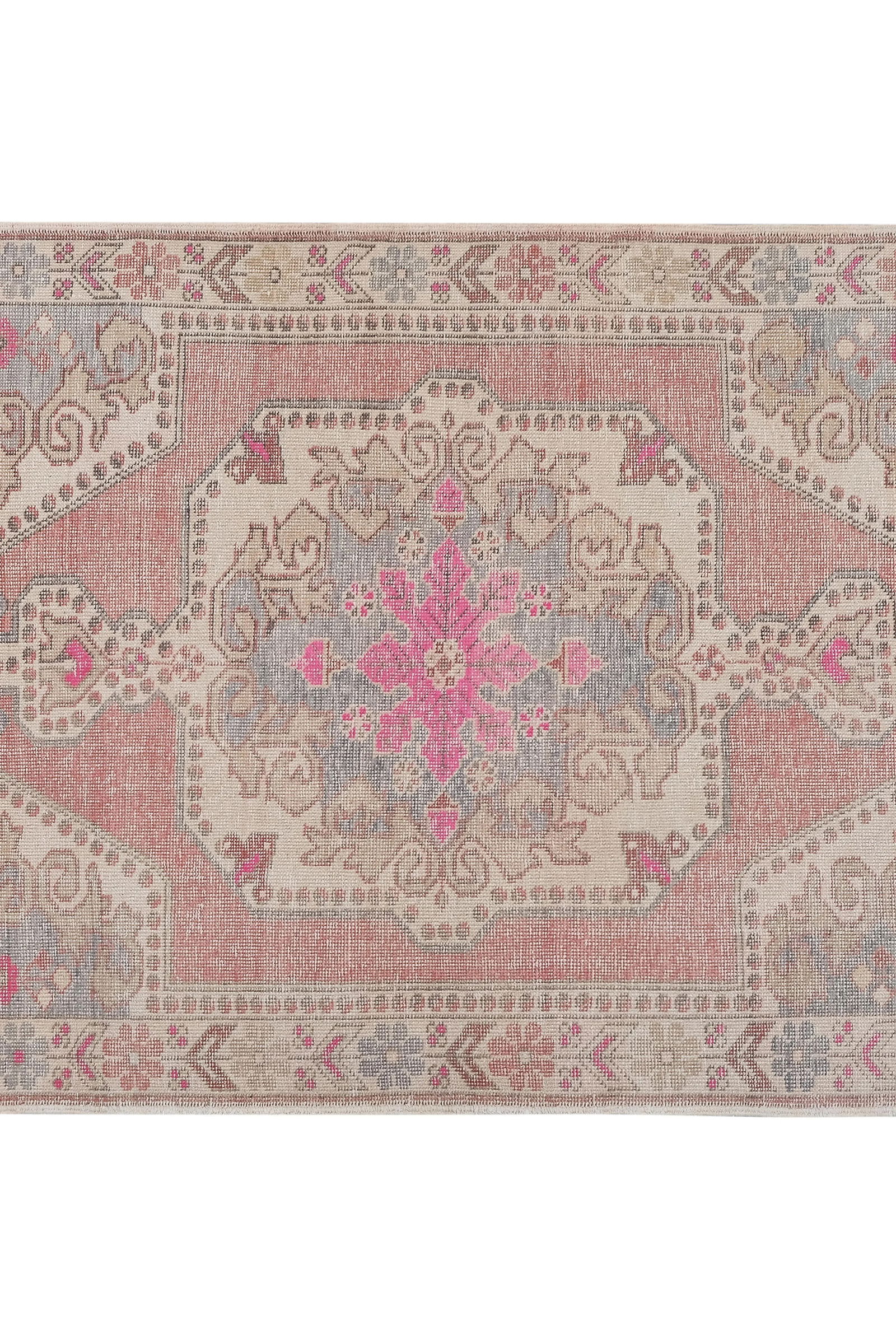 1960s Vintage Faded Turkish Kemerhisar Rug 4'7'' X 7'5'' - 5