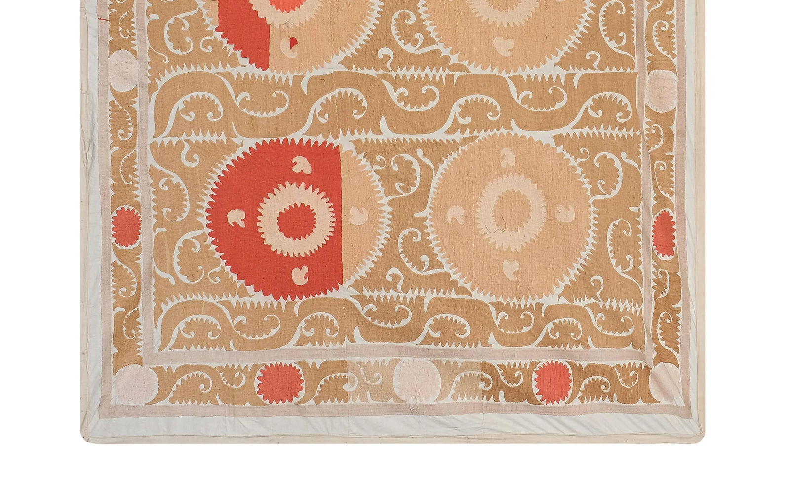 1960s Suzani Wall Hanging Decor With Pastel Colors - 2