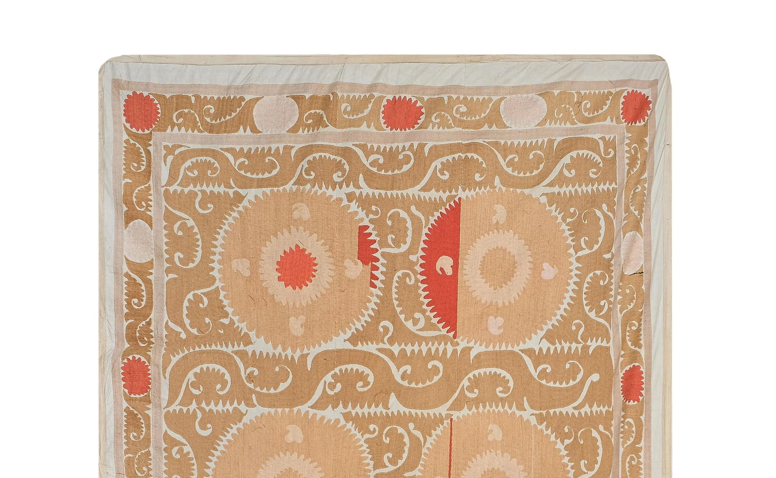 1960s Suzani Wall Hanging Decor With Pastel Colors - 3