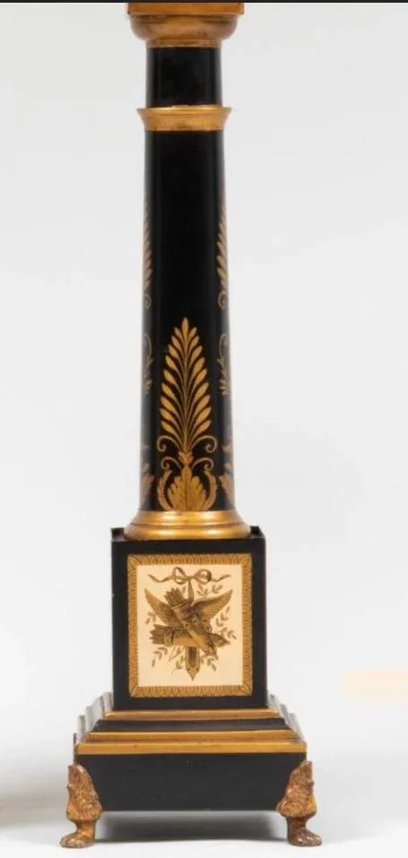 Early 20th Century Neoclassical Empire Style Black and Gold French Table Lamp - 2