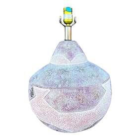 Mid-Century Mauve/Gold Textured Table Lamp