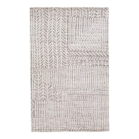 2010s Abstract Modern Moroccan Style Handmade Gray Wool Rug by Apadana