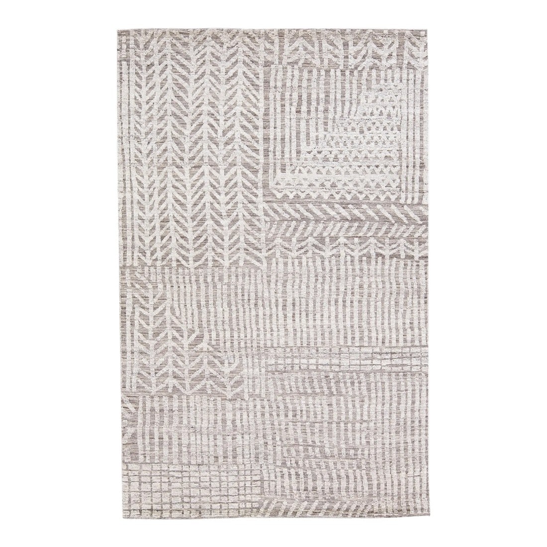 2010s Abstract Modern Moroccan Style Handmade Gray Wool Rug by Apadana (1 of 7)