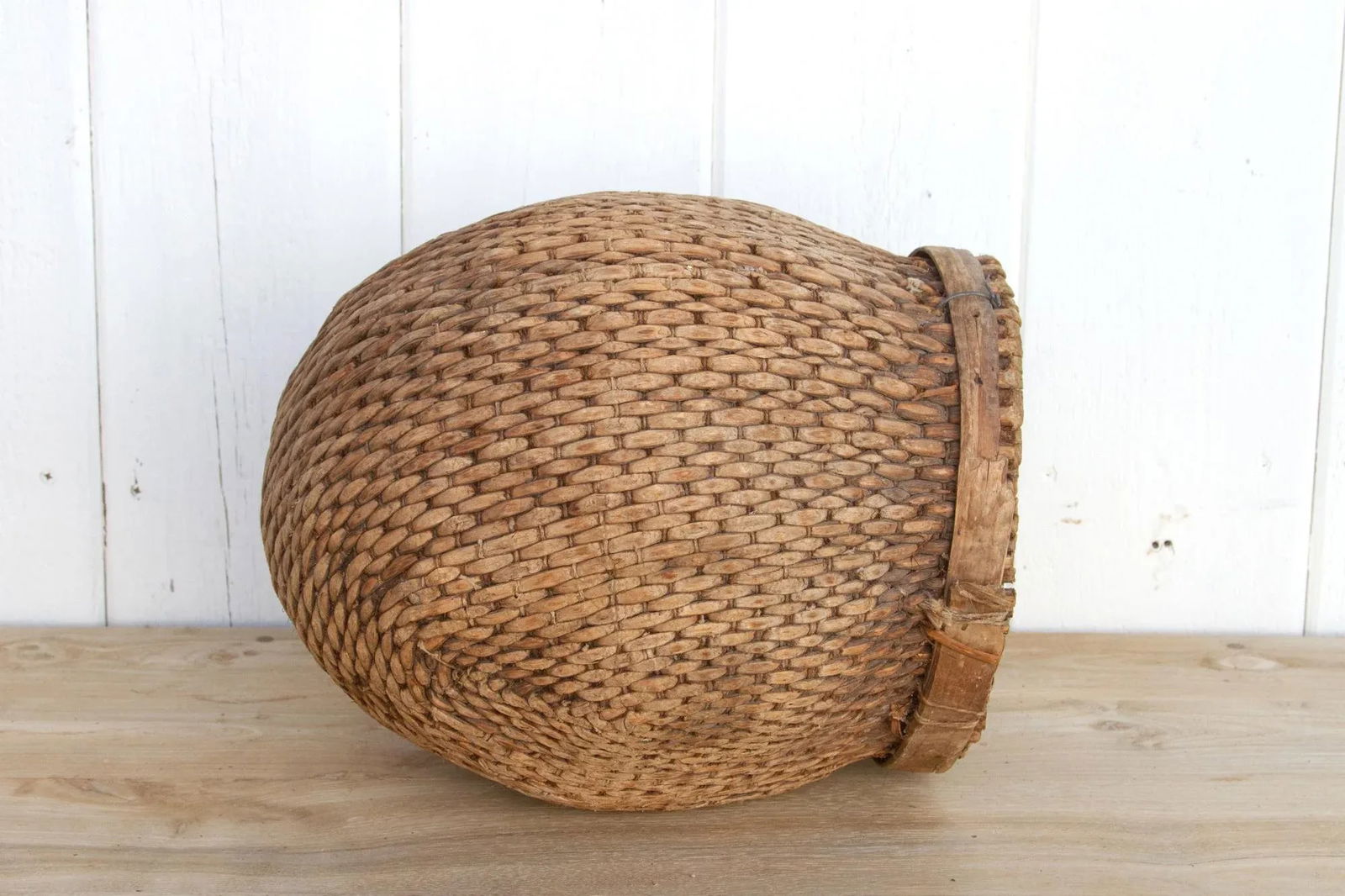 Antique Woven Grain Bucket - 5