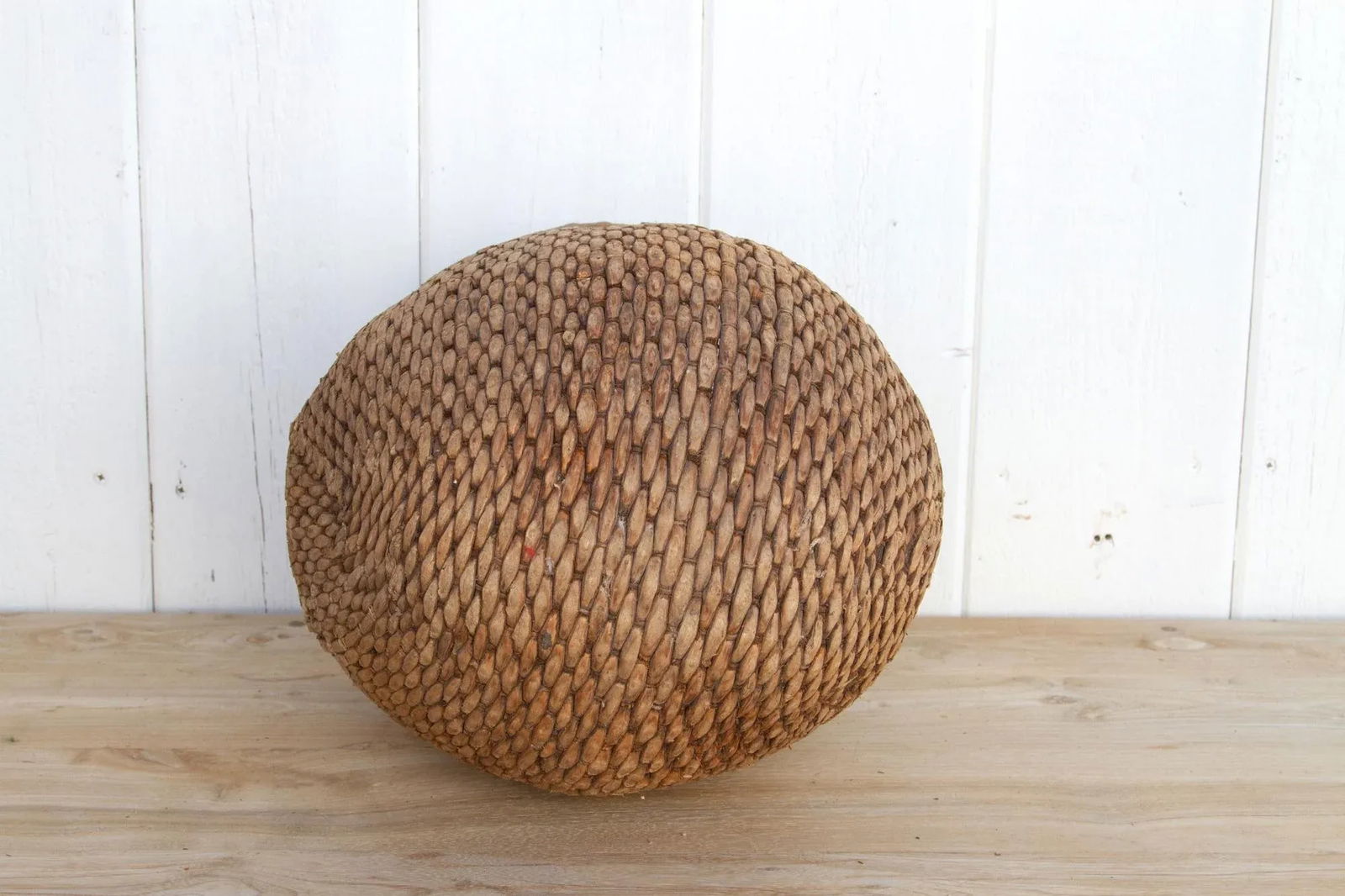 Antique Woven Grain Bucket - 8
