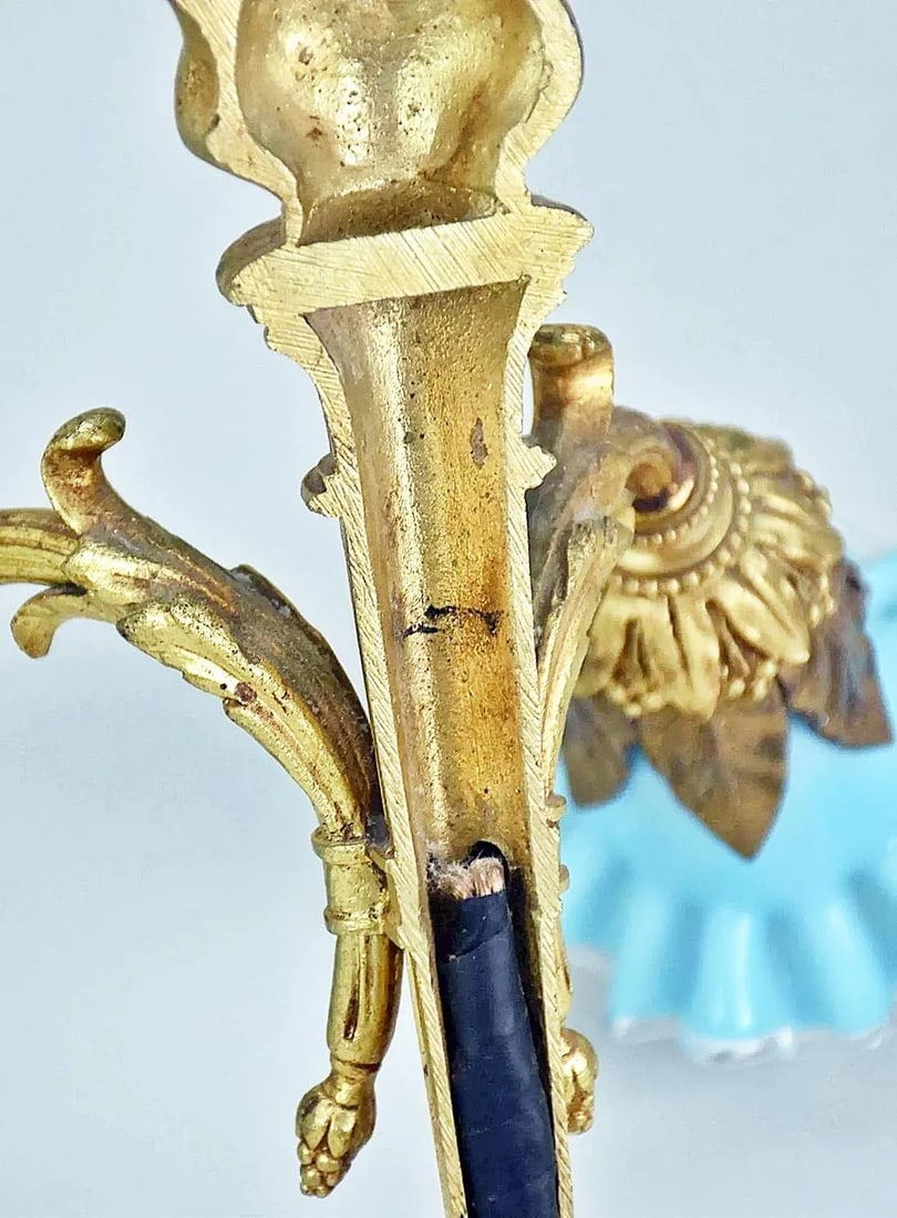 Early 20th Century French Louis XVI Style Wall Lamp Sconces, a Pair - 5