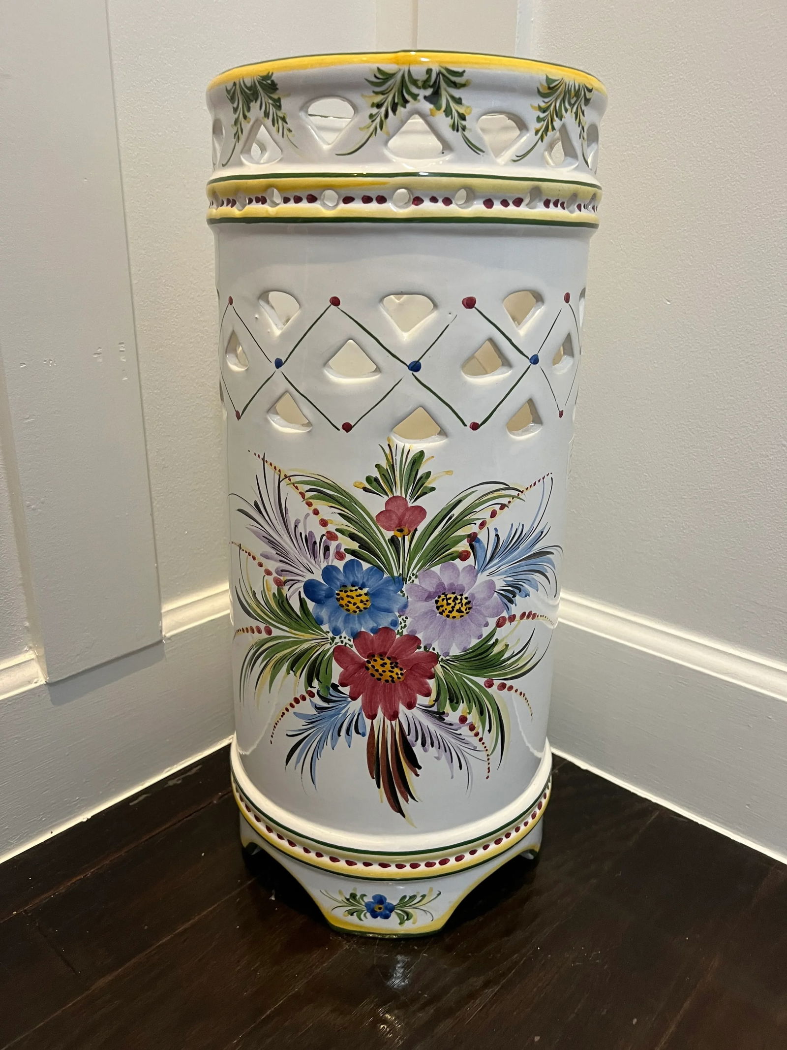 Hand Painted Umbrella Stand Made in Portugal - 2