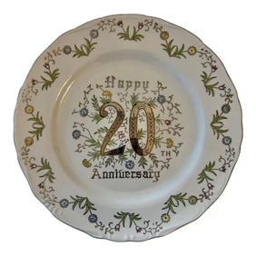 Vintage Happy 20th Anniversary, Silver Plate