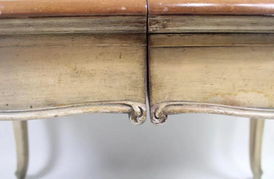 1930s French Provincial Inlaid Parquet Two Leaf Dining Table - 6