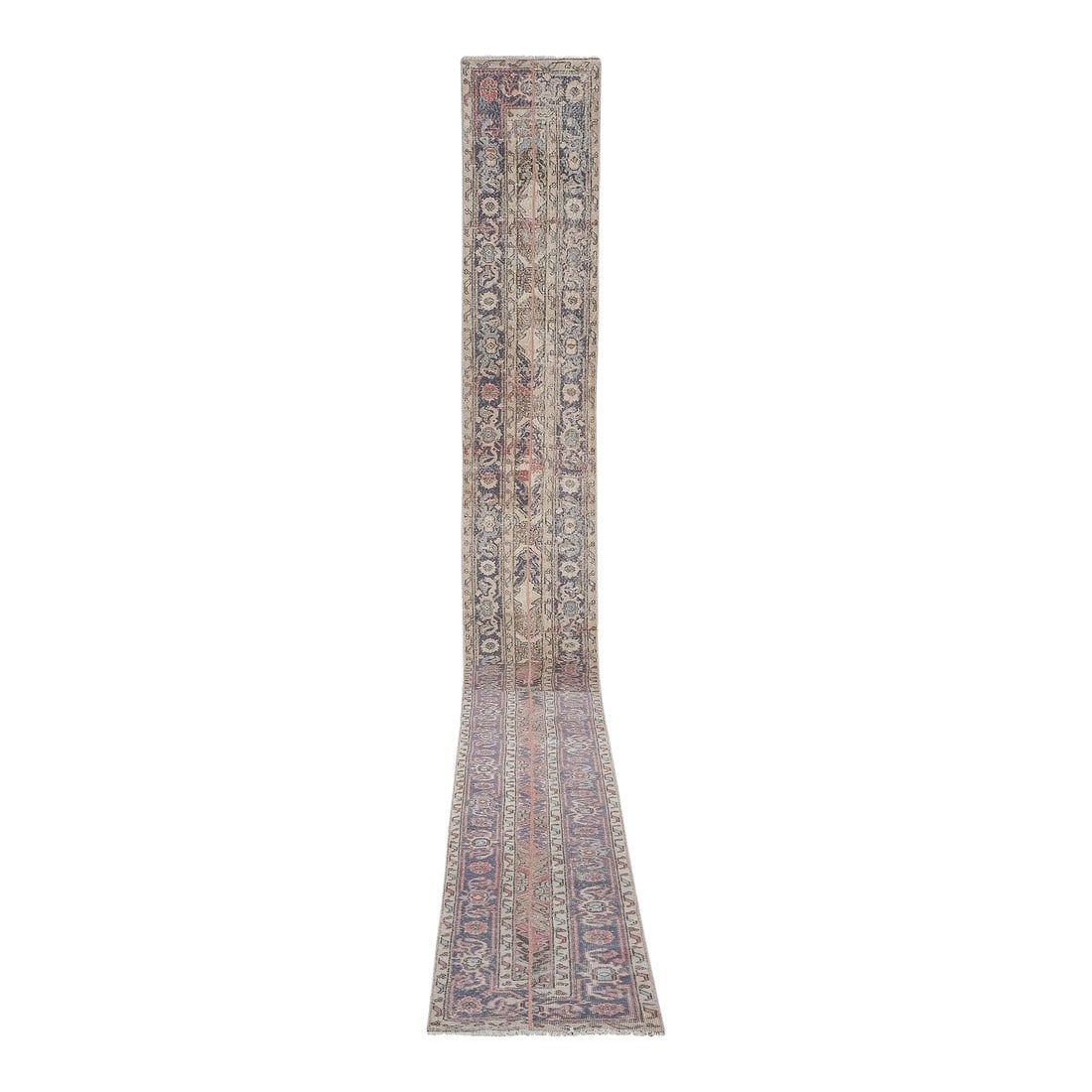 1960s Vintage Turkish Oushak Extra Long and Narrow Runner With Mid Century Modern Style: Vintage Turkish Oushak Extra Long and Narrow Runner With Mid Century Modern Style 2'2'' X 23'11'' 26.7'' x 287.4'' / 66 x 730 Cm Hand woven with high quality pure wool Excellent condition From TURKEY