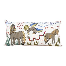 Turkish Suzani Pillow Cover 18'' X 35''