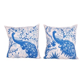 Suzani Peacock Pillow Cover - a Pair