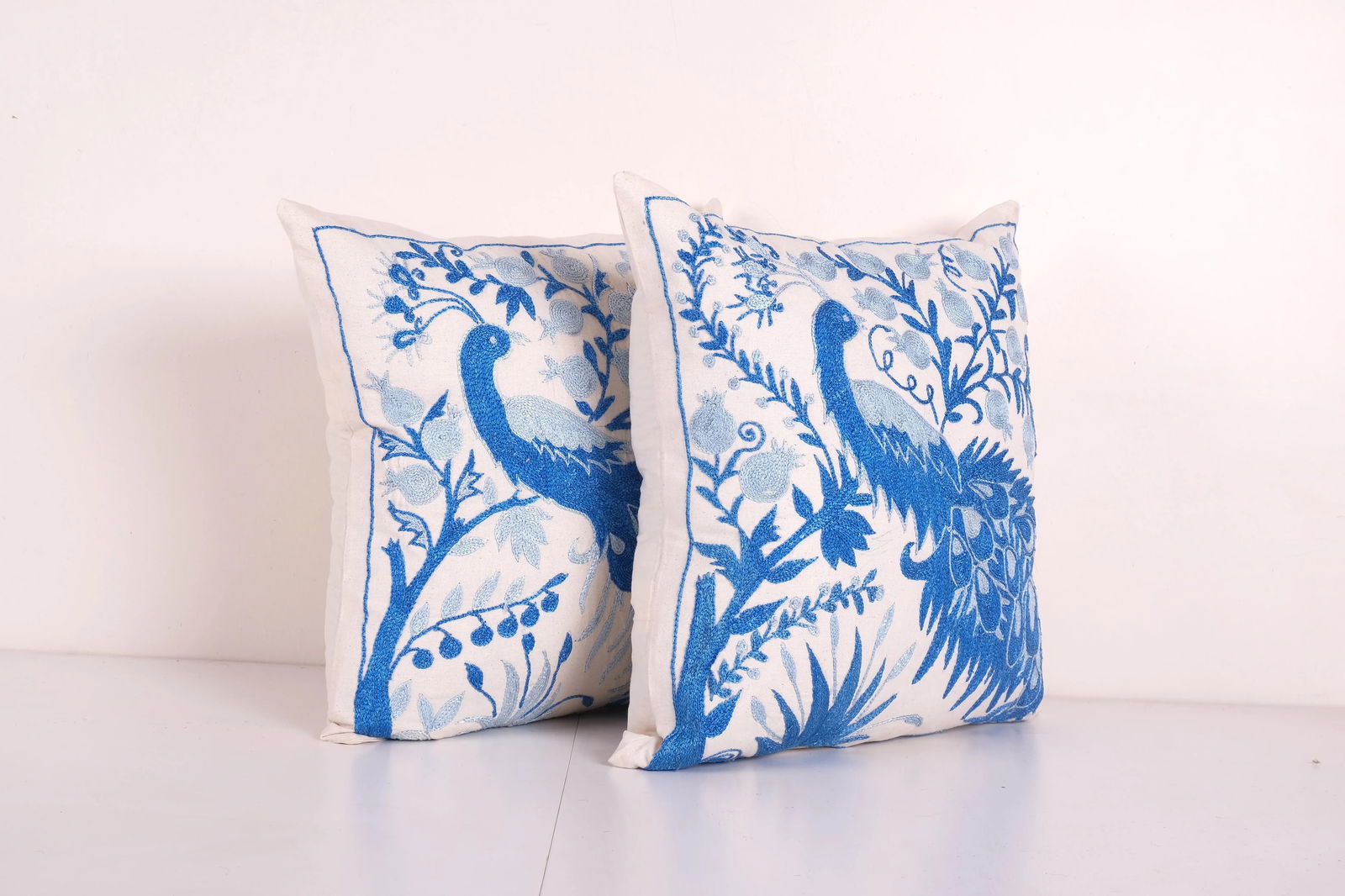 Suzani Peacock Pillow Cover - a Pair - 2