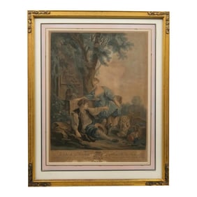 19th Century French Engraving Dedie a Monsieur Papillon After F. Boucher Gaillard