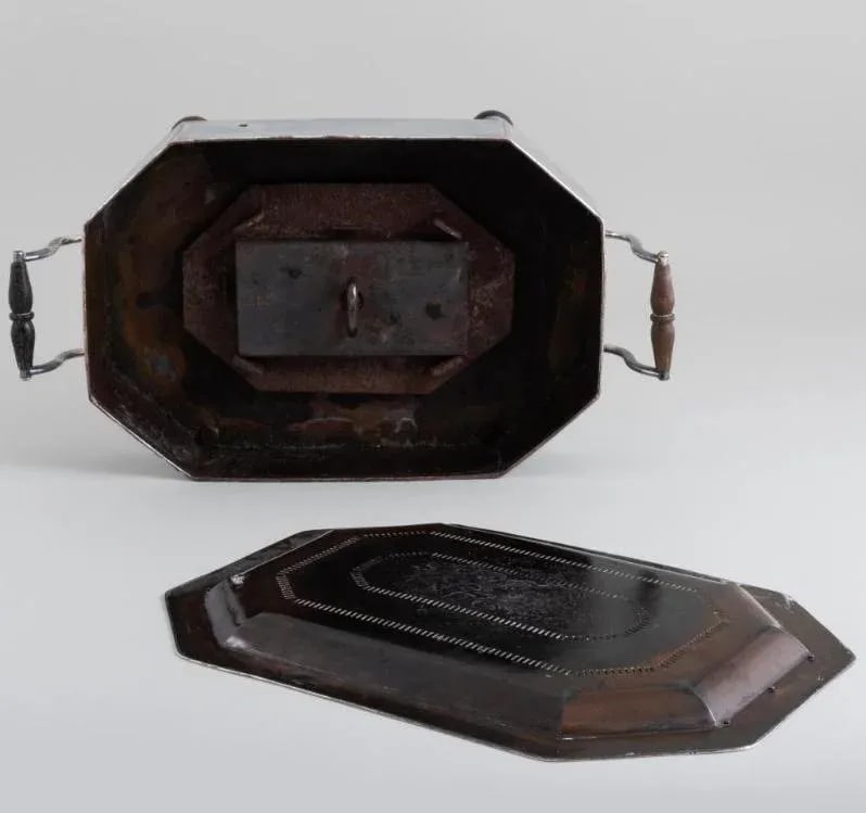 Pair of Silver Plate Food and Platter Warmers With Wood Handles European - 11