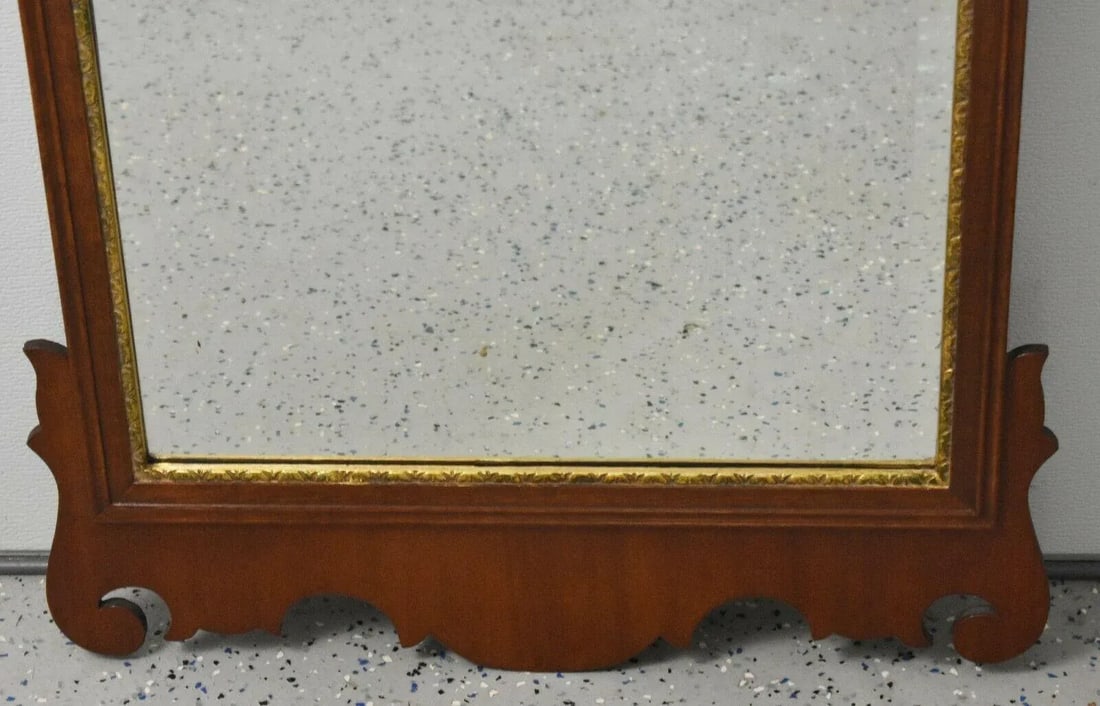 Late 20th Century Friedman Brothers Mahogany Beveled Mirror With Gold Gilt Accents and Urn - 3