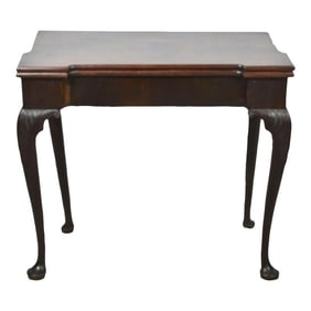 George II 18th Century Mahogany Irish Chippendale Game Table with Flip Top Felt Top