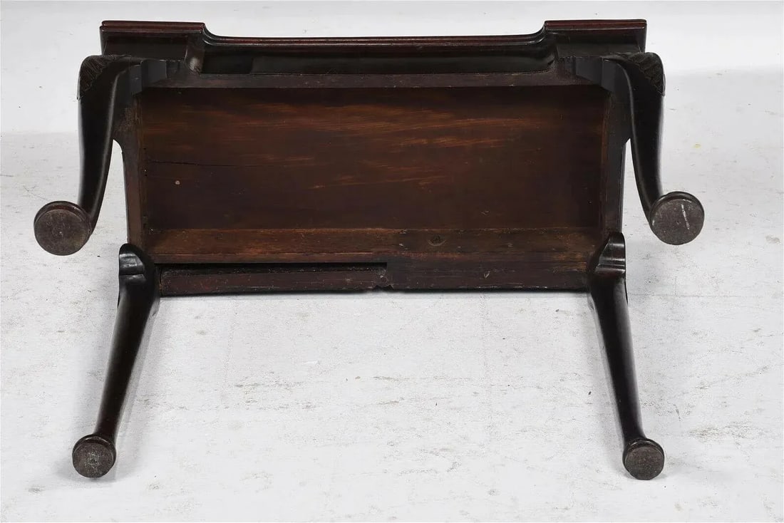 George II 18th Century Mahogany Irish Chippendale Game Table with Flip Top Felt Top - 6