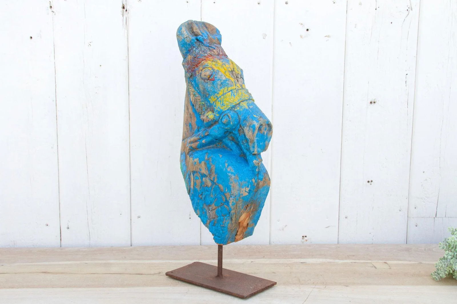 Antique Jodhpur Blue Horse Bust - 10