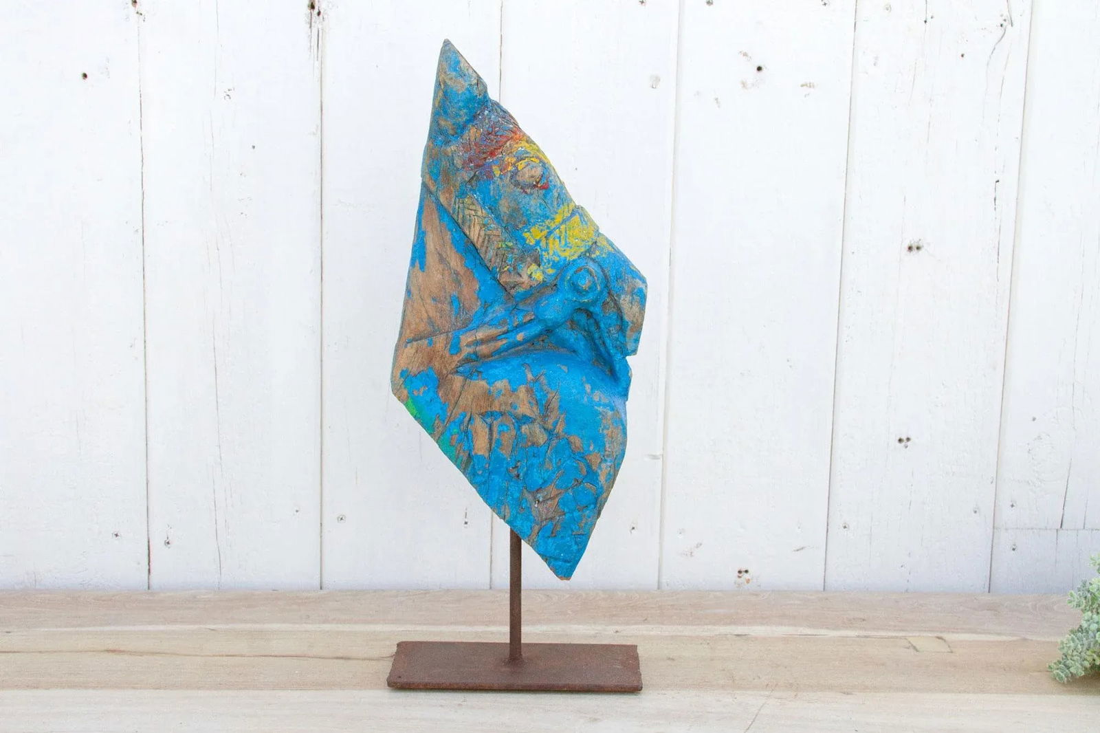 Antique Jodhpur Blue Horse Bust - 3