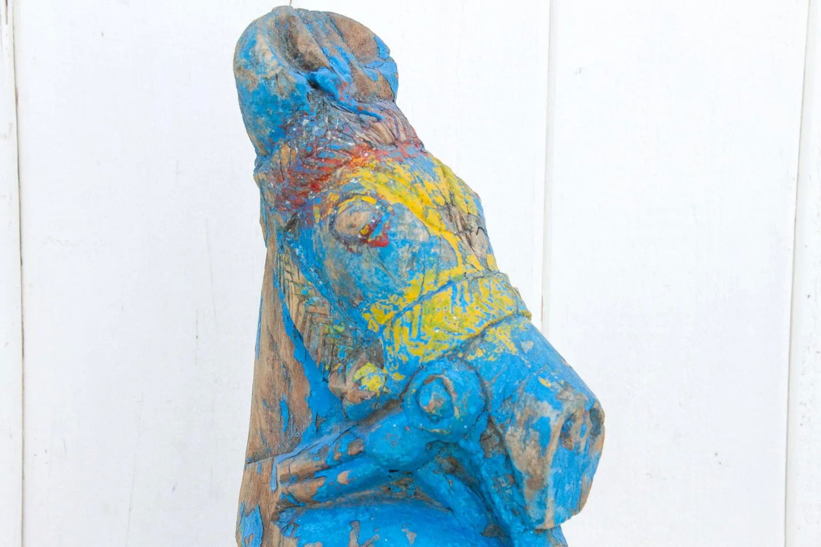 Antique Jodhpur Blue Horse Bust - 5