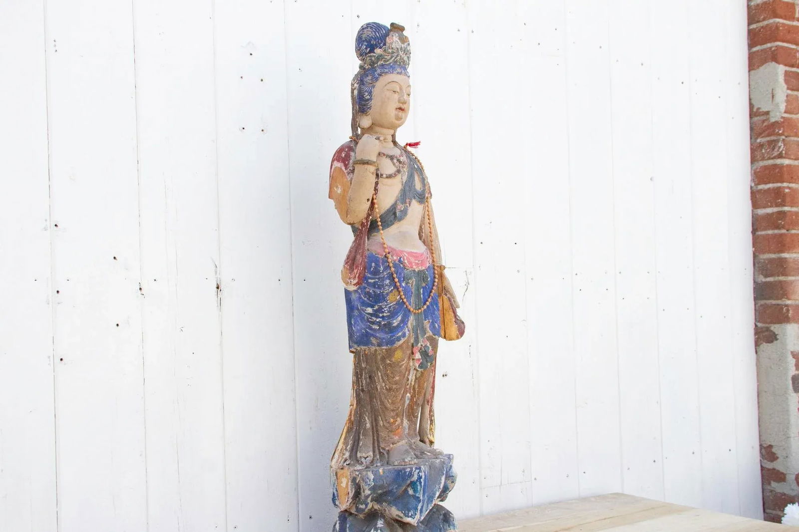 Antique Polychrome Quan-Yin Statue - 4