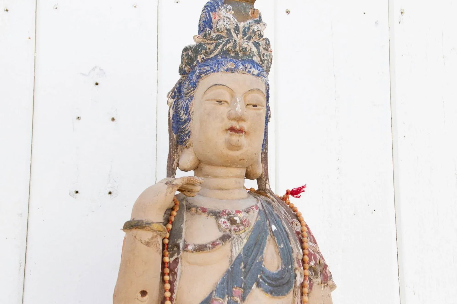Antique Polychrome Quan-Yin Statue - 5