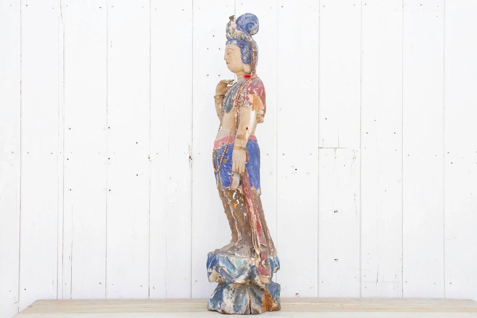 Antique Polychrome Quan-Yin Statue - 8