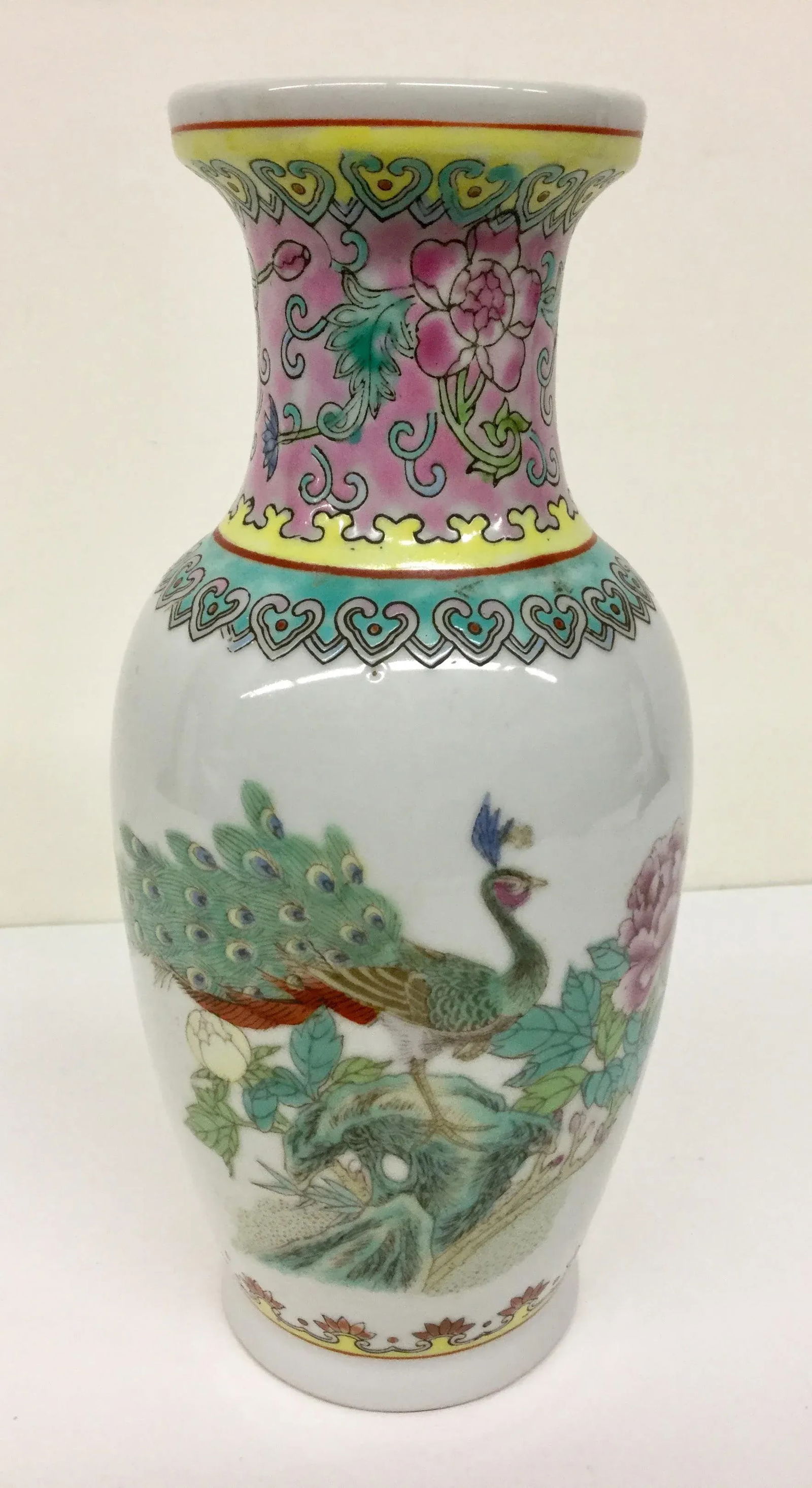 Antique Chinese Hand Painted Peacock Vase - 11