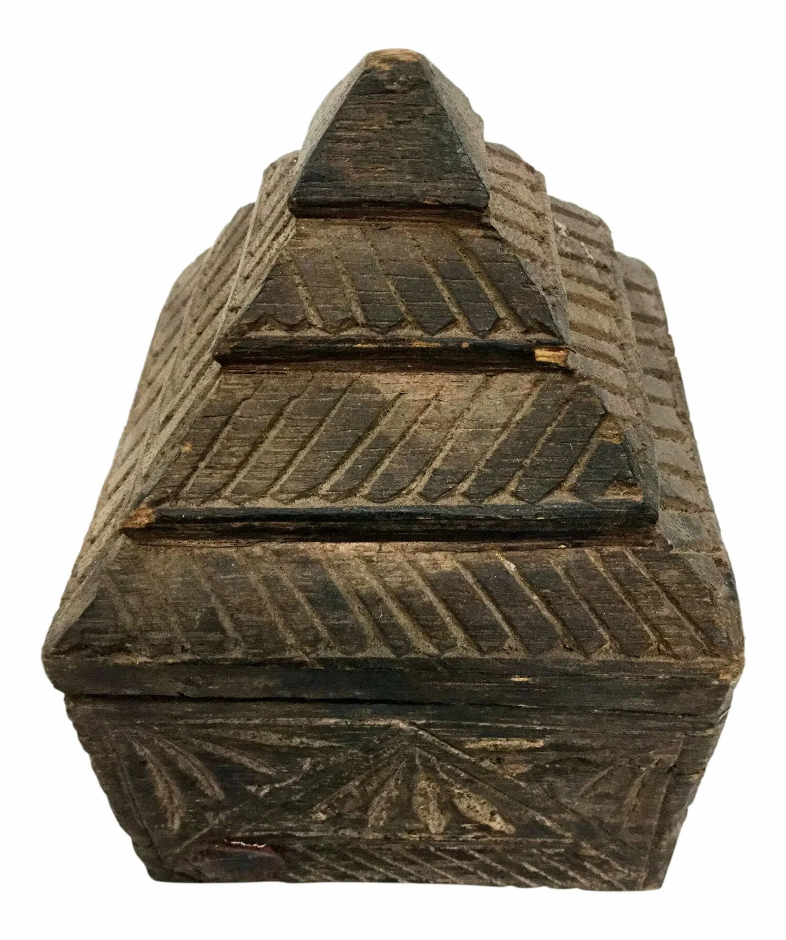 Primitive Asian Secret Hiding Lid Wood Box - 11