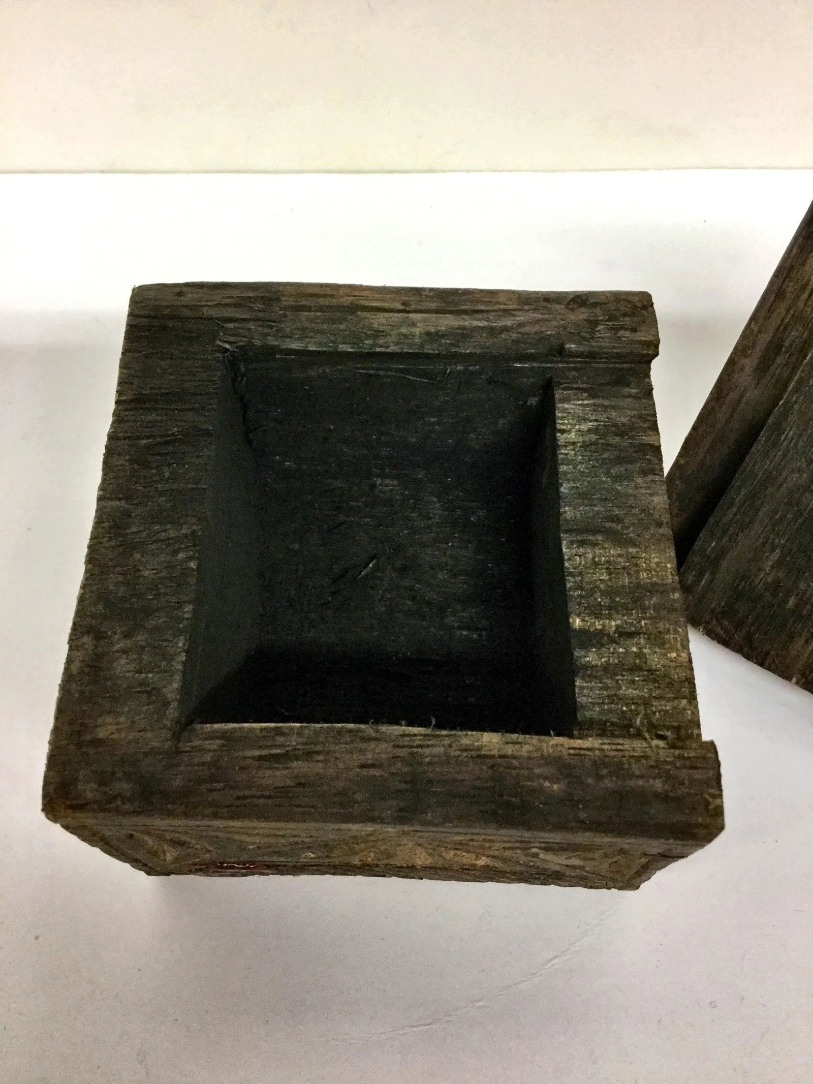 Primitive Asian Secret Hiding Lid Wood Box - 3