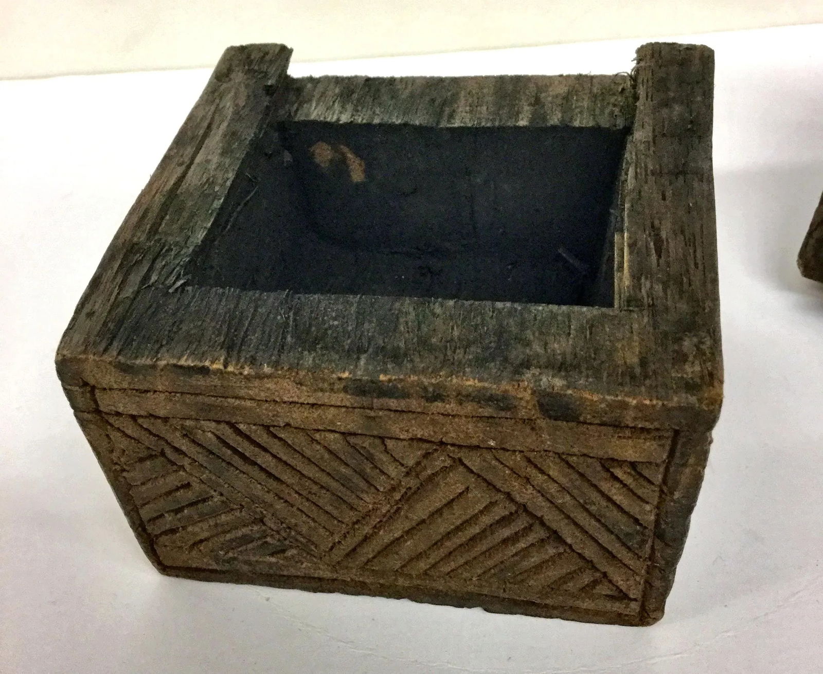Primitive Asian Secret Hiding Lid Wood Box - 4