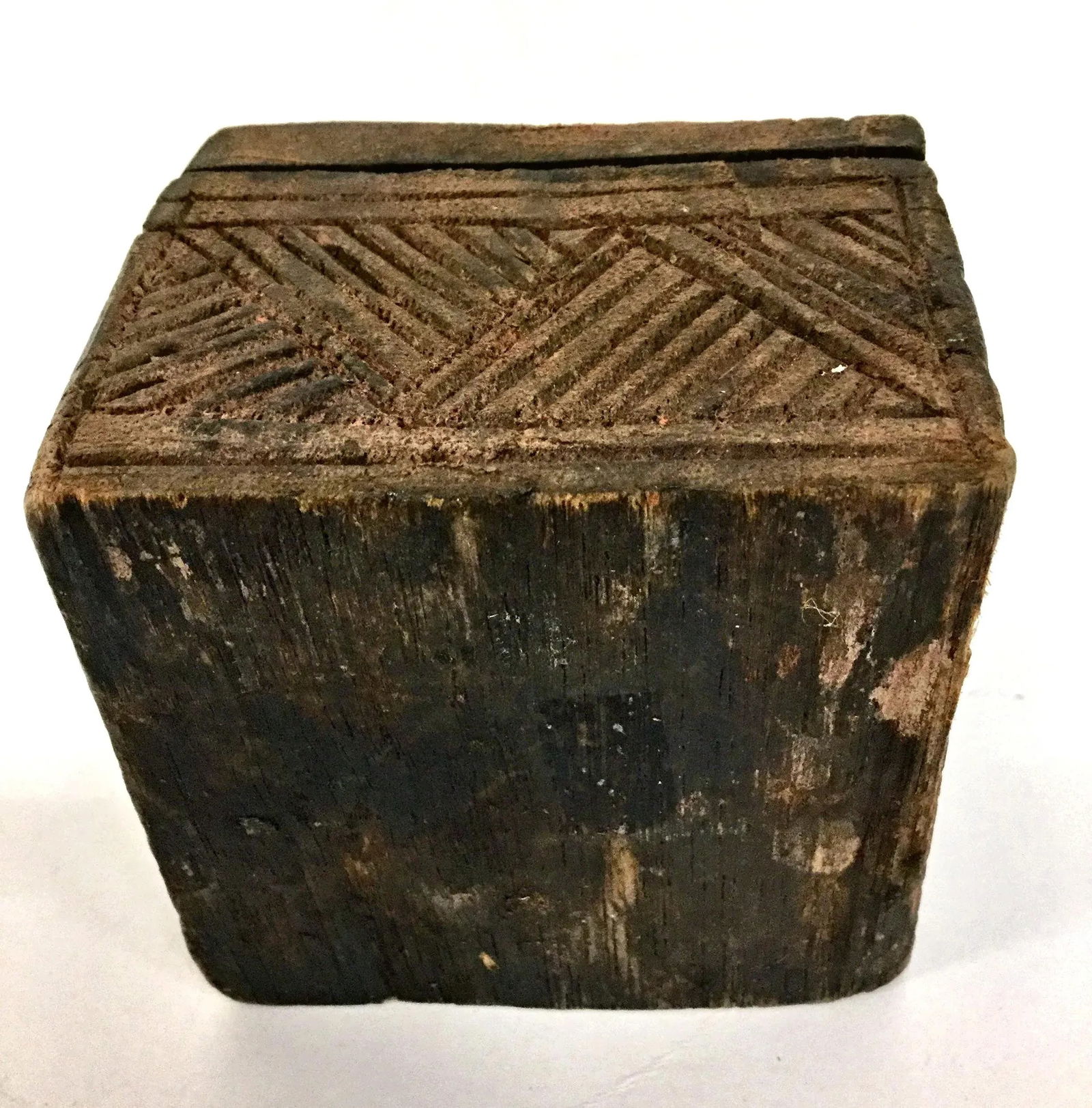 Primitive Asian Secret Hiding Lid Wood Box - 6
