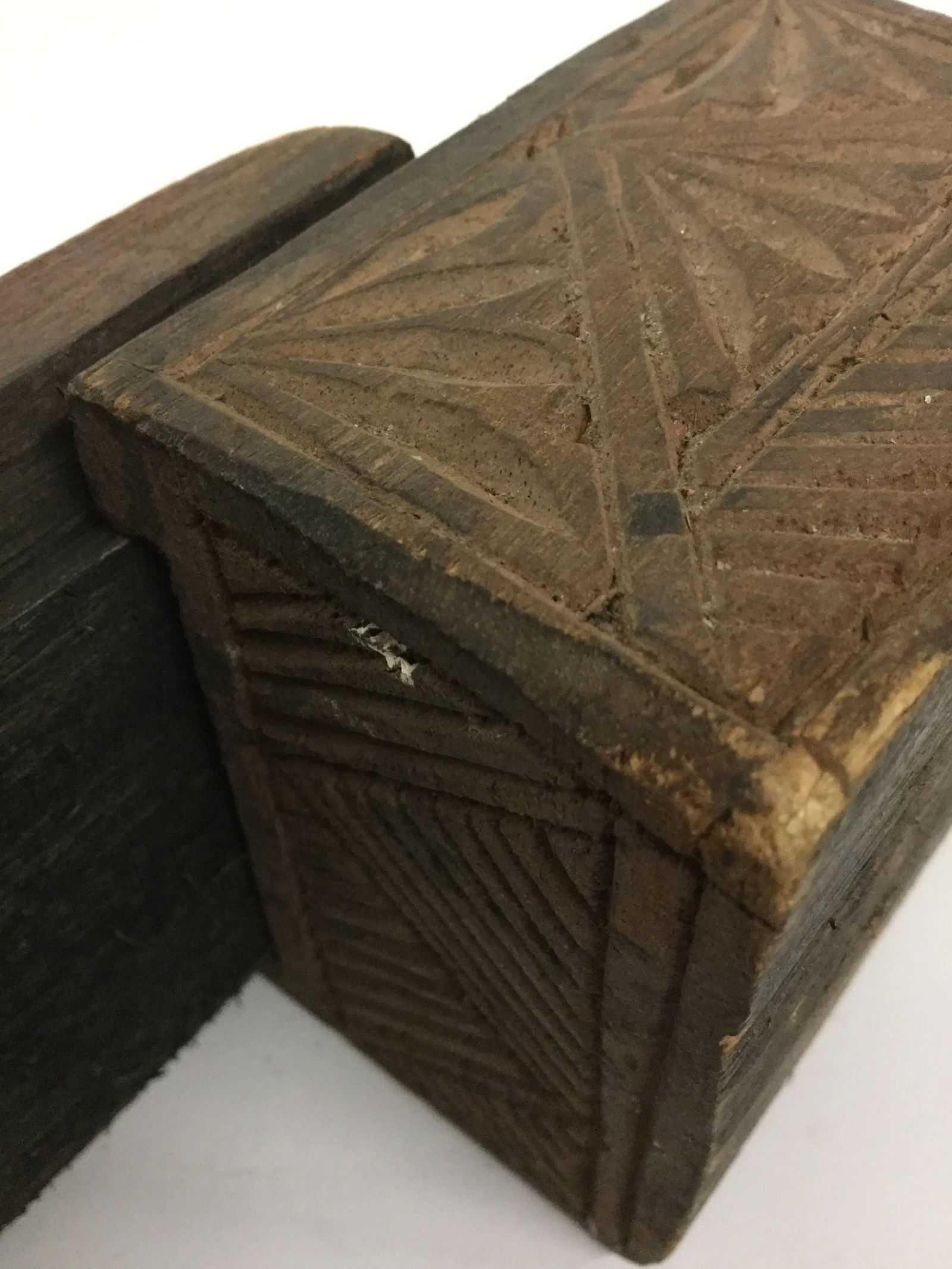 Primitive Asian Secret Hiding Lid Wood Box - 8