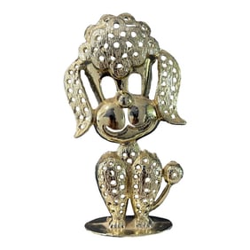 1970s Gold Poodle Earring Holder