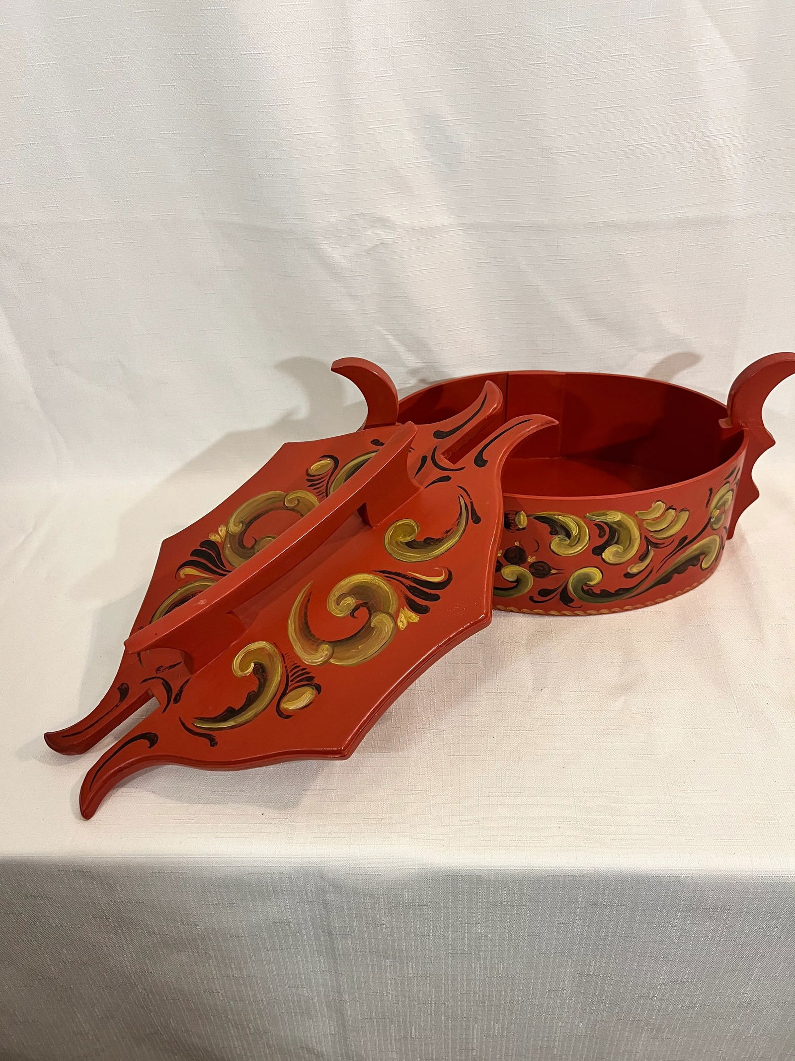 Vintage Norwegian Rune Box Artist Signed Folk Art - 4