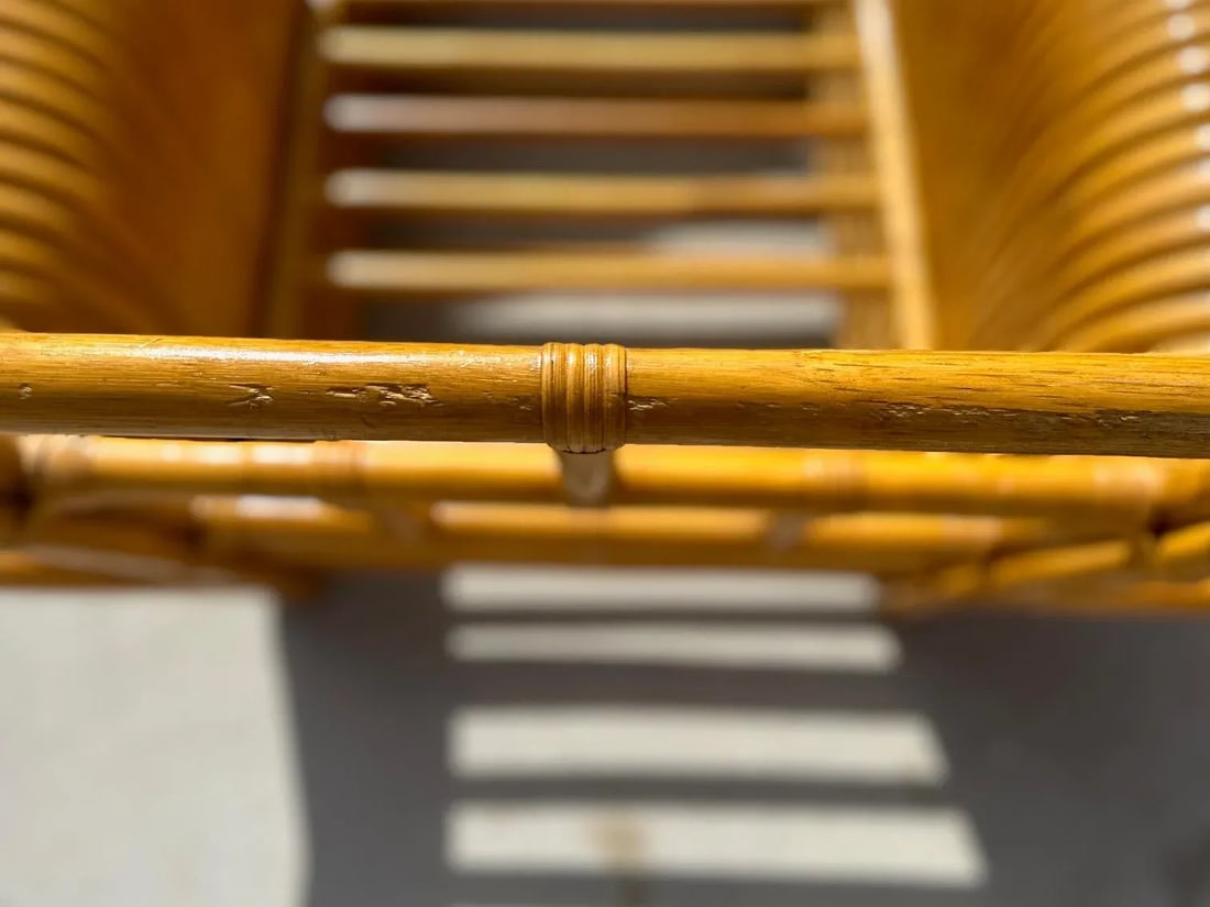 Vintage Paul Frankl Rattan Chaise Lounge - 12